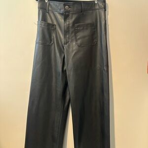 Zara faux leather cropped pants
